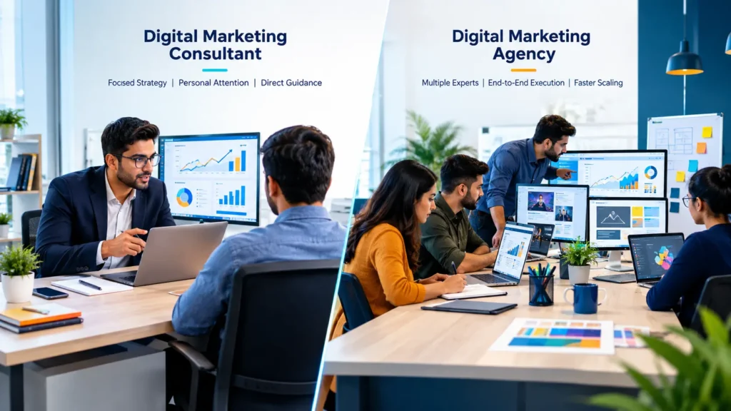 Digital Marketing Consultant vs Agency: Who Scales You Faster?